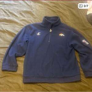 Vintage Denver Broncos Logo Athletic NFL Pro Line 1/4 Zip Fleece Jacket